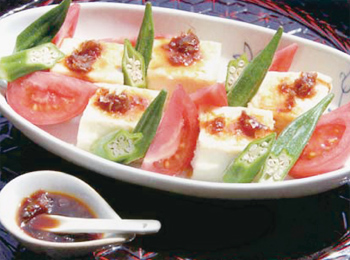 JAあわじ島の特産品レシピ「豆腐とトマトのサラダ」