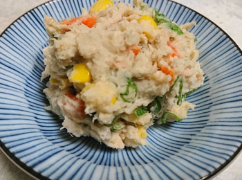 JAあわじ島の特産品レシピ「サトイモの和風サラダ」