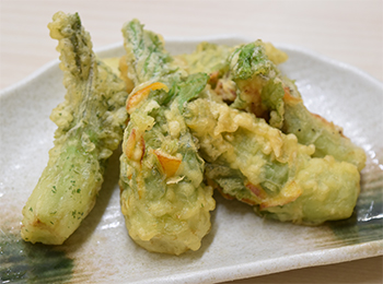 JAあわじ島の特産品レシピ「春を告げる子持ち高菜の天ぷら」