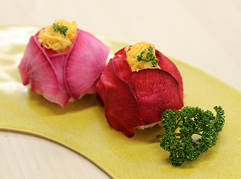 JAあわじ島の特産品レシピ「お花のお寿司」